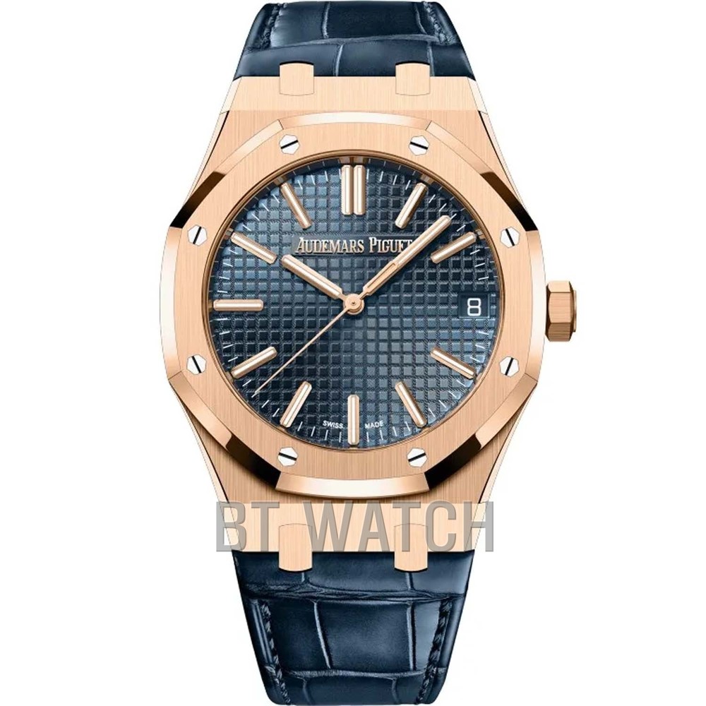 오데마피게 로얄오크 50주년 한정판 금통 네이비 가죽밴드 41mm 15510 Audemars Piguet Royal Oak
