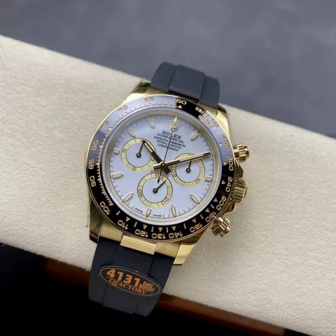 텅스텐 롤렉스 코스모그래프 데이토나 화이트 다이얼 옐로우 골드 러버밴드 m126515 40mm Rolex Daytona
