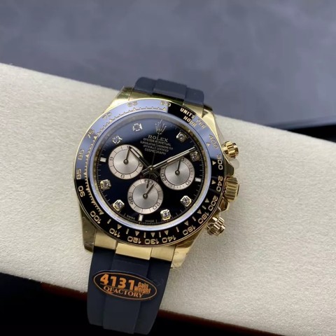 텅스텐 롤렉스 코스모그래프 데이토나 블랙 10P 다이얼 옐로우 골드 러버밴드 m126515 40mm Rolex Daytona
