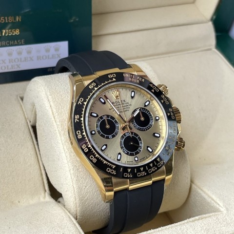 롤렉스 데이토나 옐골 금통 블랙 러버밴드 116518-0048 40mm Rolex Daytona
