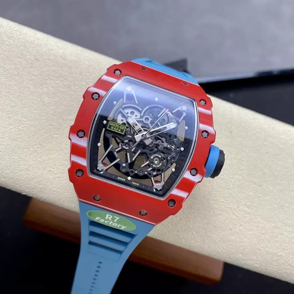 리차드밀 RM35-02 라파엘 나달 레드 카본 블루 밴드 Richard Mille Rafael Nadal