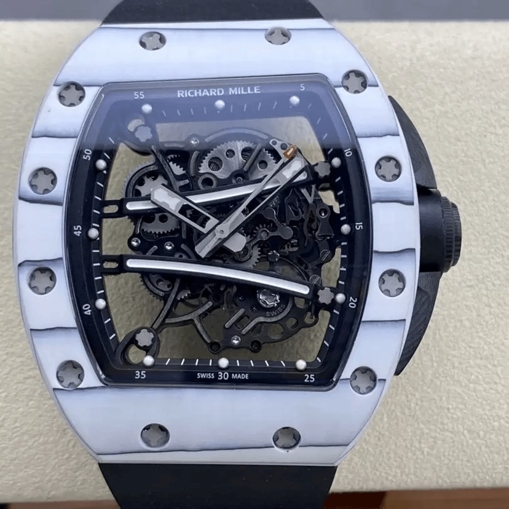 리차드밀 요한블레이크 화이트 블랙 러버밴드 NTPT RM6101 Richard Mille