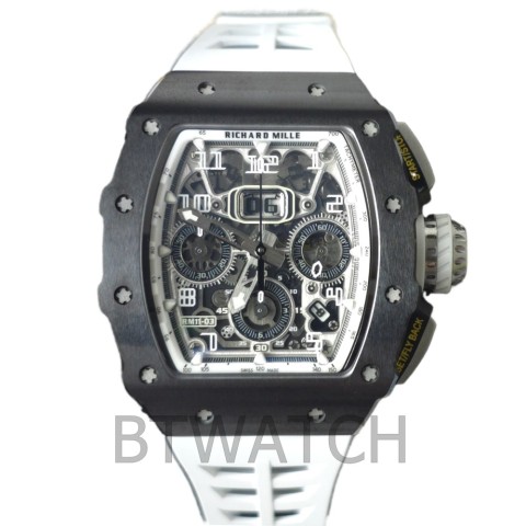 (국내 입고중)리차드밀 RM11-03 블랙 세라믹 베젤 화이트 러버밴드 Richard Mille